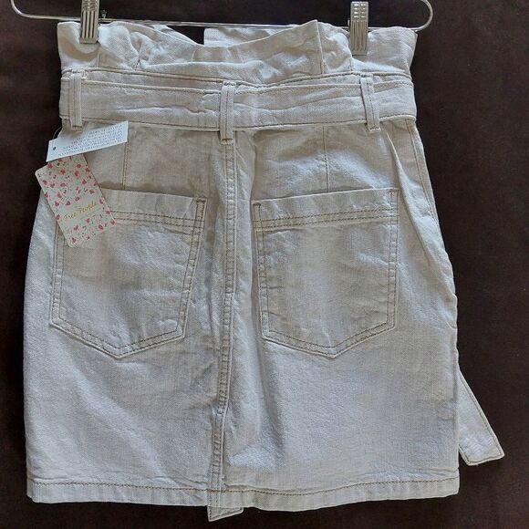 Free People Splendor in The Grass Skirt, Oatmeal, Off White Size 2 - Picture 8 of 14